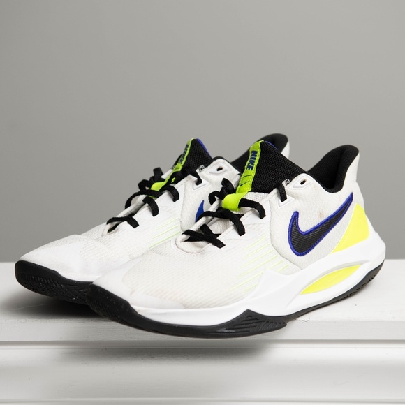 Nike Precision 5 White Barely Volt CW3403-100 Men's Sz 10.5 Basketball Shoes - Picture 2 of 7